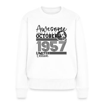 Großartig Oktober 1957 65. Geburtstag Geschenk - Frauen Premium Bio Pullover - Weiß - Vorne - Julia (174cm)