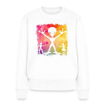 Étranger - Pull Premium bio Femme - blanc - Devant - Julia (174cm)