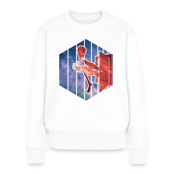 Étranger - Pull Premium bio Femme - blanc - Devant - Julia (174cm)