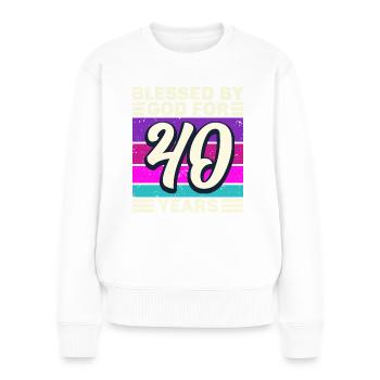 40 Geburtstag Frauen Geschenk Mutter Oma - Frauen Premium Bio Pullover - Weiß - Vorne - Julia (174cm)