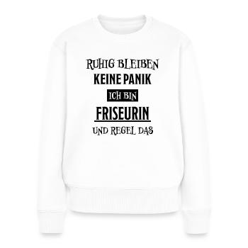 Friseurin Friseur Lustig Spruch Friseurin Geschenk - Frauen Premium Bio Pullover - Weiß - Vorne - Julia (174cm)