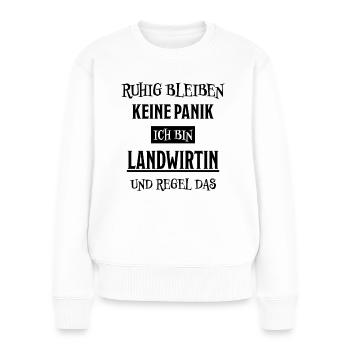Landwirtin Witz Spruch Traktor Landwirtin Geschenk - Frauen Premium Bio Pullover - Weiß - Vorne - Julia (174cm)