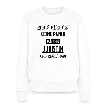 Juristin Beruf Lustige Spruch Jurist Jura Geschenk - Frauen Premium Bio Pullover - Weiß - Vorne - Julia (174cm)