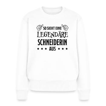 Schneiderin Nähen Witz Spruch Schneiderin Geschenk - Frauen Premium Bio Pullover - Weiß - Vorne - Julia (174cm)