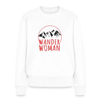 RANDONNÉE FEMME Montagnes Randonnée Dire Femmes Cadeau - Pull Premium bio Femme - blanc - Devant - Julia (174cm)