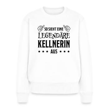Kellnerin Lustig Spruch Serviererin Beruf Geschenk - Frauen Premium Bio Pullover - Weiß - Vorne - Julia (174cm)