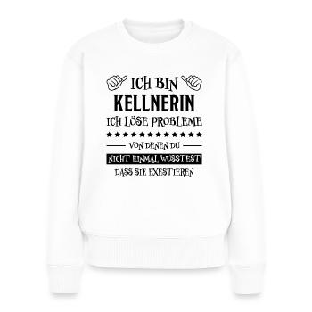 Kellnerin Lustig Spruch Serviererin Beruf Geschenk - Frauen Premium Bio Pullover - Weiß - Vorne - Julia (174cm)
