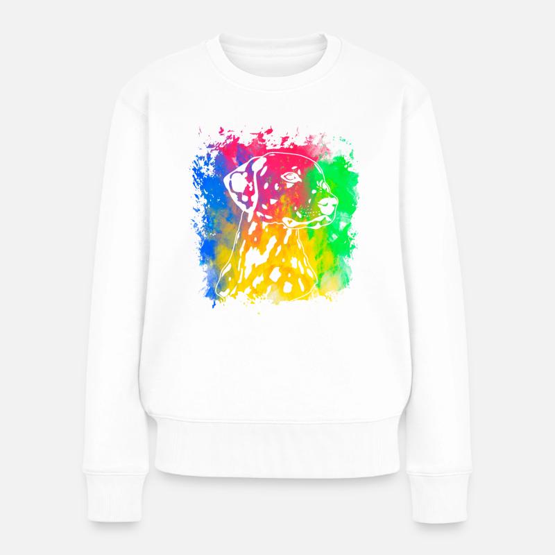 Dalmatiner Retro - Frauen Premium Bio Pullover - Weiß