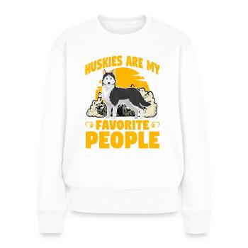 Les Huskies sont mes personnes préférées - Pull Premium bio Femme - blanc - Devant - Julia (174cm)