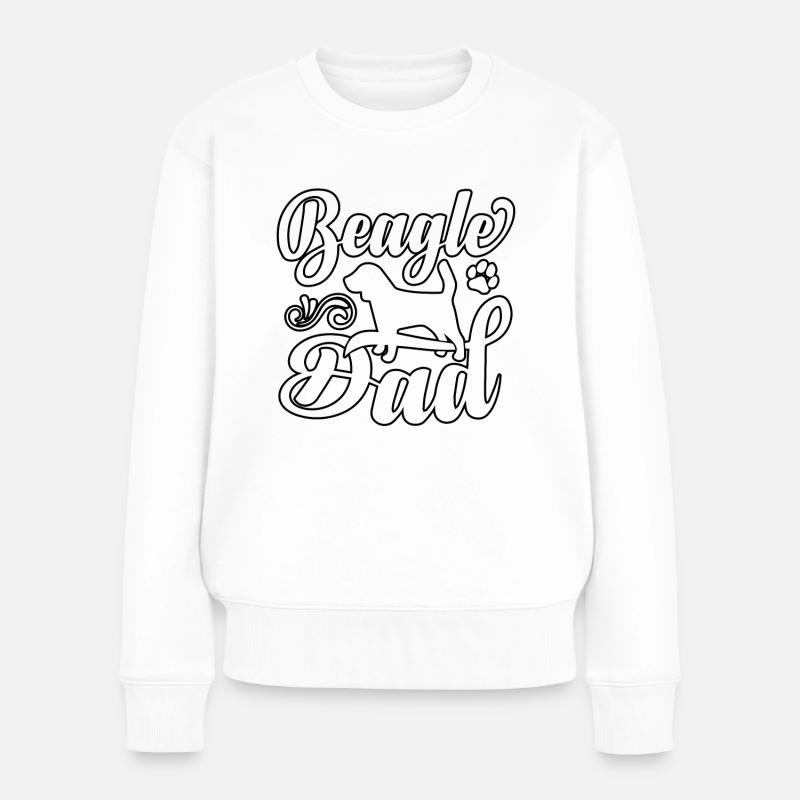 Papa Beagle - Pull Premium bio Femme - blanc