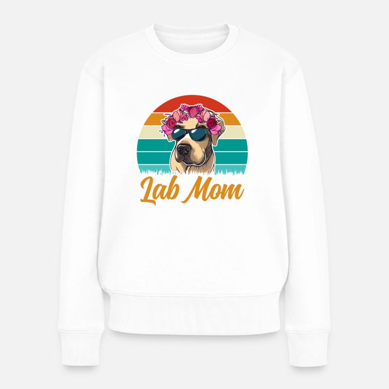 LAB MOM - Frauen Premium Bio Pullover - Weiß