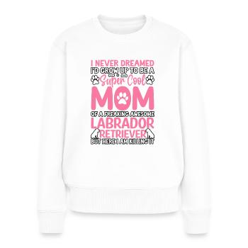 Drôle de maman Labrador - Pull Premium bio Femme - blanc - Devant - Julia (174cm)