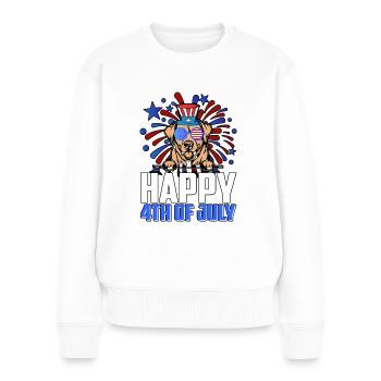 HAPPY 4TH OF JULY - Women's Premium Organic Jumper - white - Front - Julia (174cm)