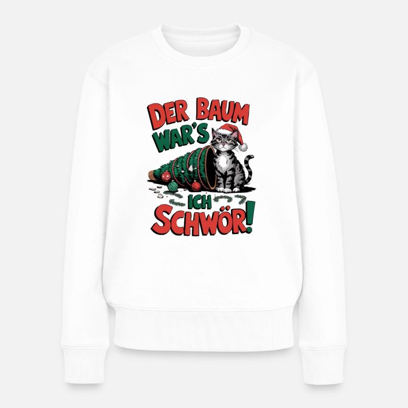 Der Baum war’s, ich schwör - Frauen Premium Bio Pullover - Weiß