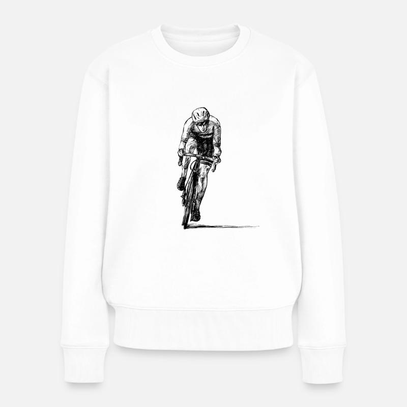 Rennräder - Frauen Premium Bio Pullover - Weiß