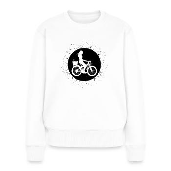 Cercle avec seringues et cycle - (2) - Pull Premium bio Femme - blanc - Devant - Julia (174cm)