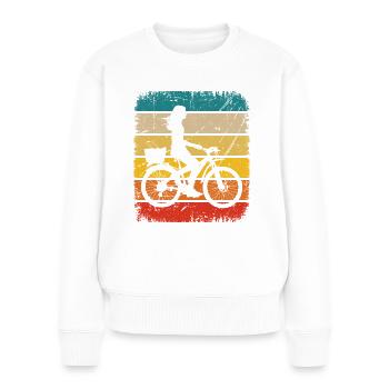 Vintage Square and Cycling 2 - - Women's Premium Organic Jumper - white - Front - Julia (174cm)