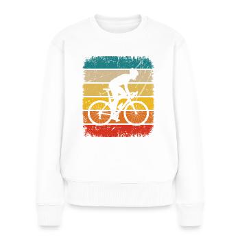 Vintage Square and Cycling 1 - - Women's Premium Organic Jumper - white - Front - Julia (174cm)