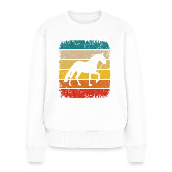 Vintage Square and Horse - - Women's Premium Organic Jumper - white - Front - Julia (174cm)