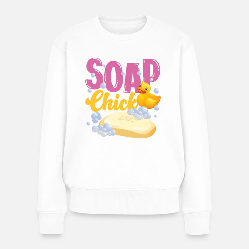 Soap Making Crafting Chicken Soap - Frauen Premium Bio Pullover - Weiß