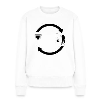 Weinlastenpfeile und Angeln - - Frauen Premium Bio Pullover - Weiß - Vorne - Julia (174cm)