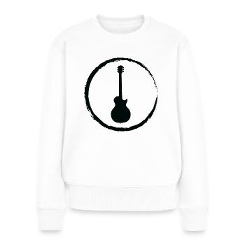 Grunge Circle Guitare - Gu - Pull Premium bio Femme - blanc - Devant - Julia (174cm)
