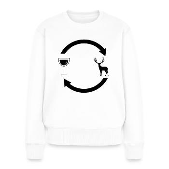 Flèches à vin et chasse 2 - - Pull Premium bio Femme - blanc - Devant - Julia (174cm)