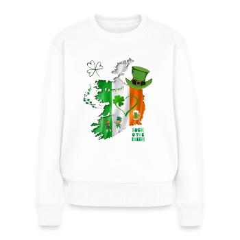 Ireland Irish Homeland Love Gift Clover - Women's Premium Organic Jumper - white - Front - Julia (174cm)