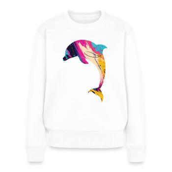 Dolphin - Frauen Premium Bio Pullover - Weiß - Vorne - Julia (174cm)