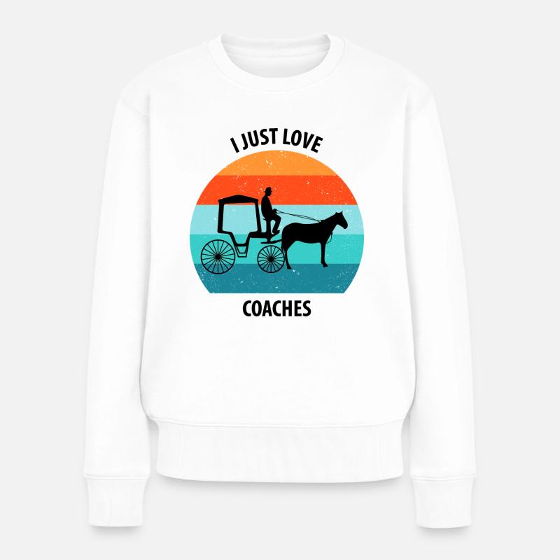 Kutscher Kutsche Pferdekutscher Kutschieren - Frauen Premium Bio Pullover - Weiß