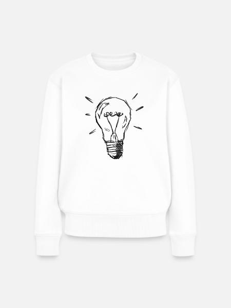 Leuchtende Lampe - Frauen Premium Bio Pullover - Weiß
