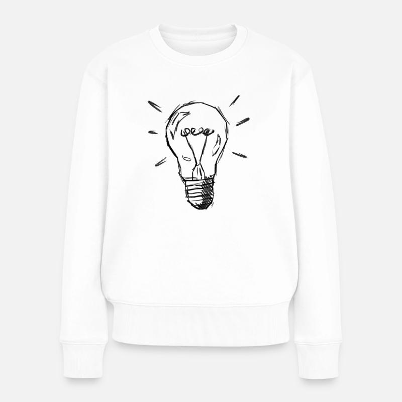 Leuchtende Lampe - Frauen Premium Bio Pullover - Weiß