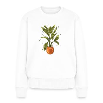 Pflanze - Frauen Premium Bio Pullover - Weiß - Vorne - Julia (174cm)