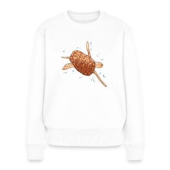 Tortue aquatique - Pull Premium bio Femme - blanc - Devant - Julia (174cm)