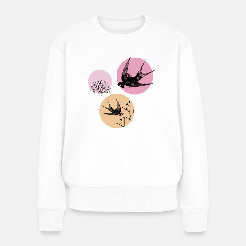 Hirondelles de printemps - Pull Premium bio Femme - blanc