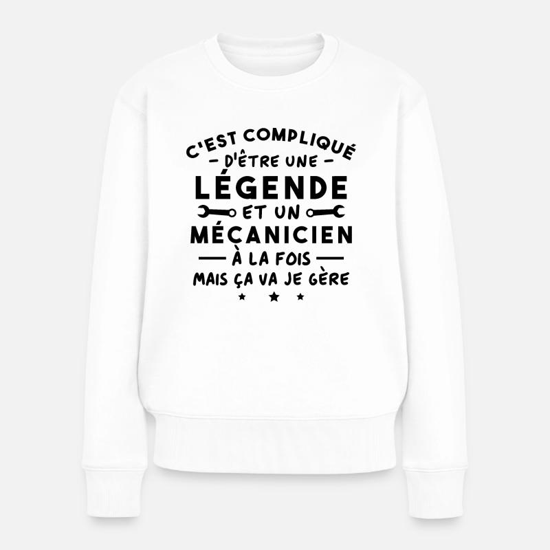 Legendenmechaniker-Humor-Geschenk - Frauen Premium Bio Pullover - Weiß
