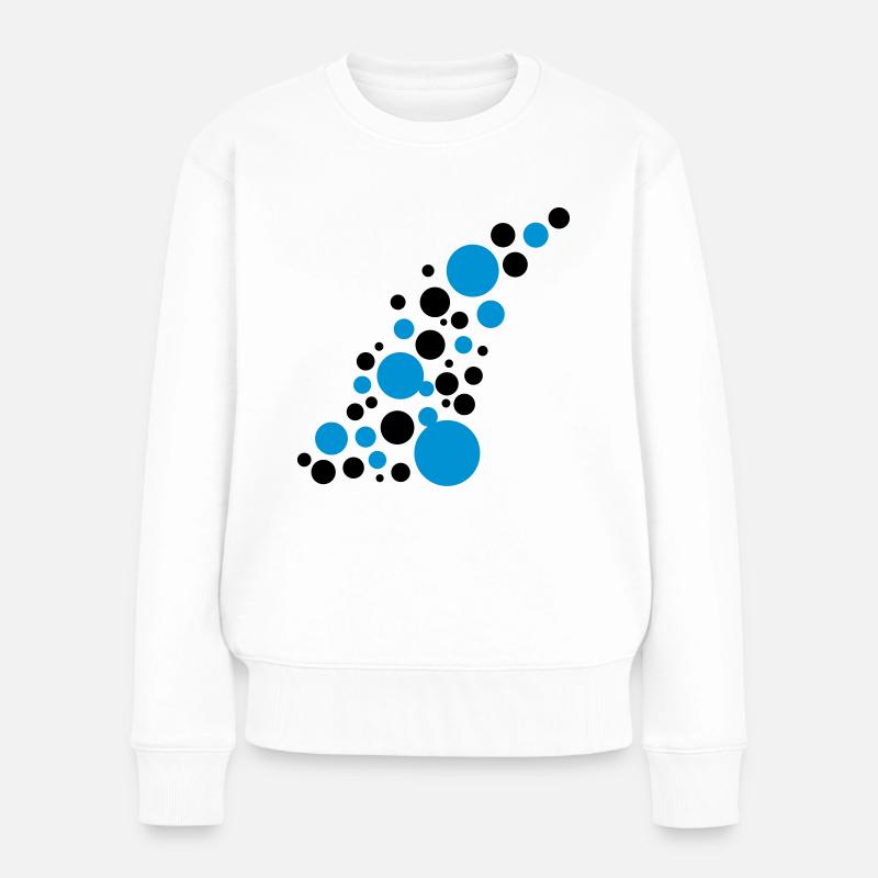 Kreise Punkte Muster Design - Frauen Premium Bio Pullover - Weiß