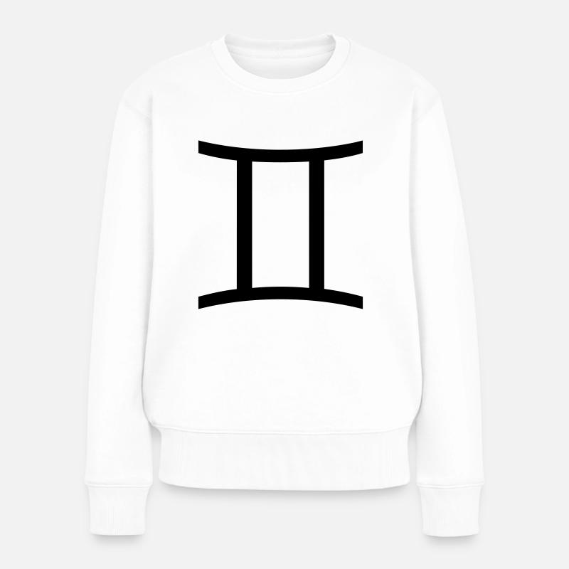 zwillinge1 - Frauen Premium Bio Pullover - Weiß