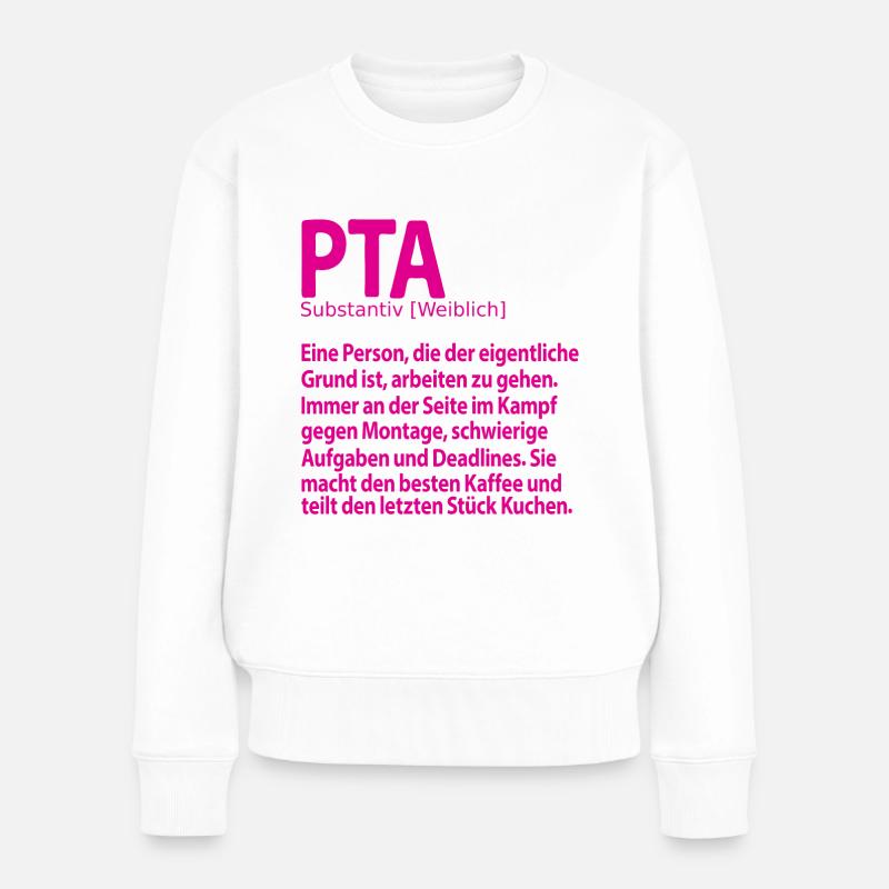 PTA Abschiedgeschenk Danke Abschied Kollegin - Frauen Premium Bio Pullover - Weiß