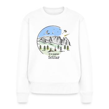 Sciliar Sciliar Dolomites Hiking Mountain Climbing - Women's Premium Organic Jumper - white - Front - Julia (174cm)
