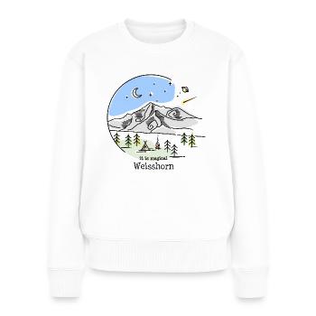 Weisshorn 4000er Montagne Valais Alpiniste Souvenir - Pull Premium bio Femme - blanc - Devant - Julia (174cm)