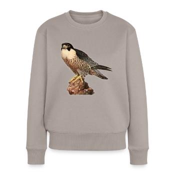 Faucon de la tour - Pull Premium bio Femme - taupe - Devant - Julia (174cm)