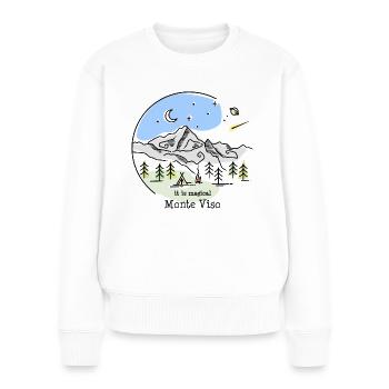Monte Viso Randonnée Montagne Piémont Italie Souvenir - Pull Premium bio Femme - blanc - Devant - Julia (174cm)