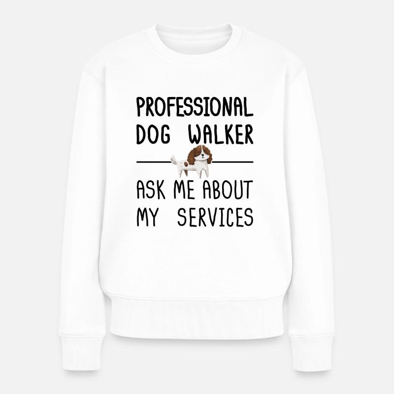 PRO DOG WALKING MERCHANDISE - Frauen Premium Bio Pullover - Weiß