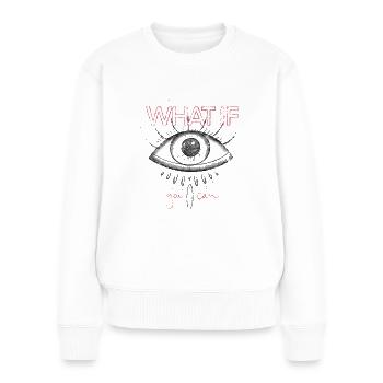 Eye-Opener | vintage-red - Frauen Premium Bio Pullover - Weiß - Vorne - Julia (174cm)