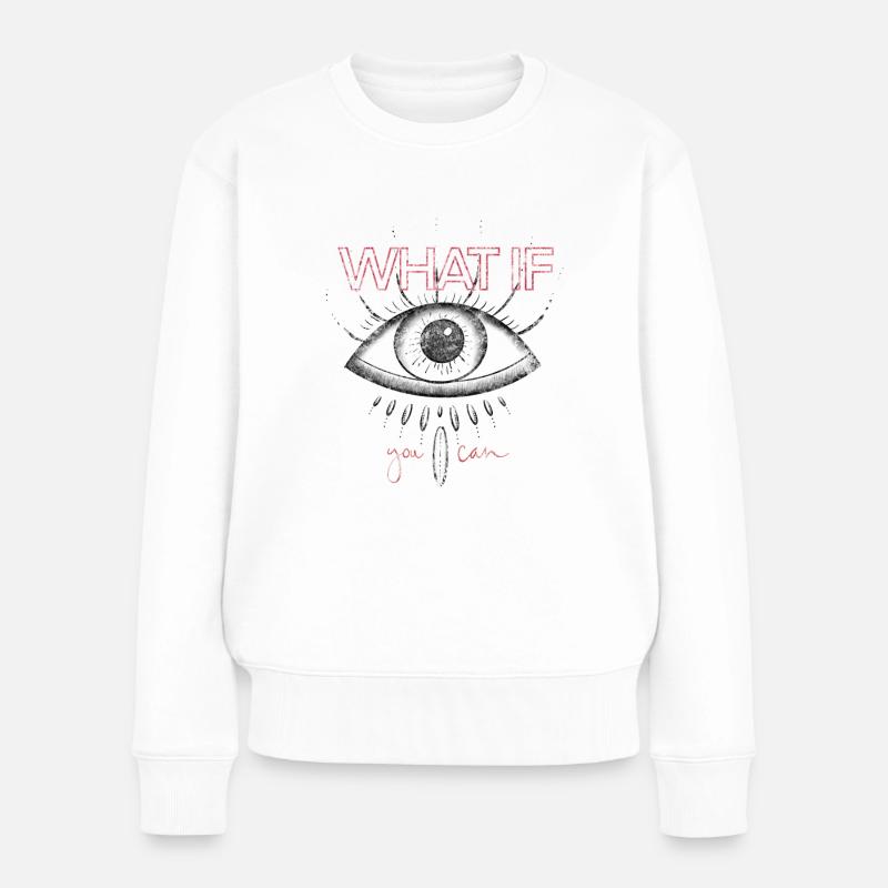 Eye-Opener | vintage-red - Frauen Premium Bio Pullover - Weiß