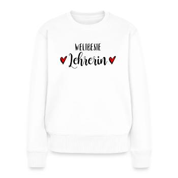 Beste Lehrerin Grundschullehrerin Klassenlehrerin - Frauen Premium Bio Pullover - Weiß - Vorne - Julia (174cm)