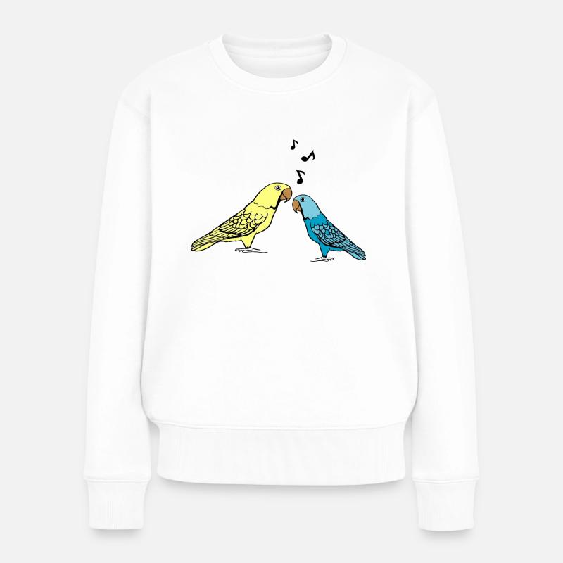 Budgie Wellensittich - Frauen Premium Bio Pullover - Weiß