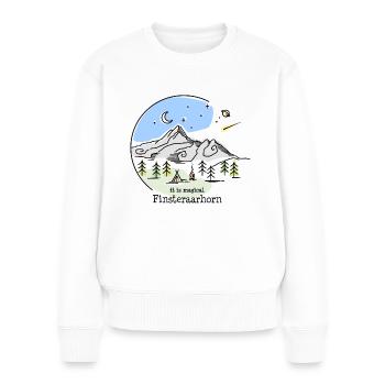 Finsteraarhorn Berg Gipfel Berner Alpen Besteigung - Frauen Premium Bio Pullover - Weiß - Vorne - Julia (174cm)