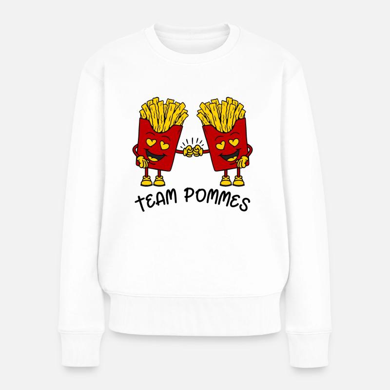 Team Pommes - Frauen Premium Bio Pullover - Weiß